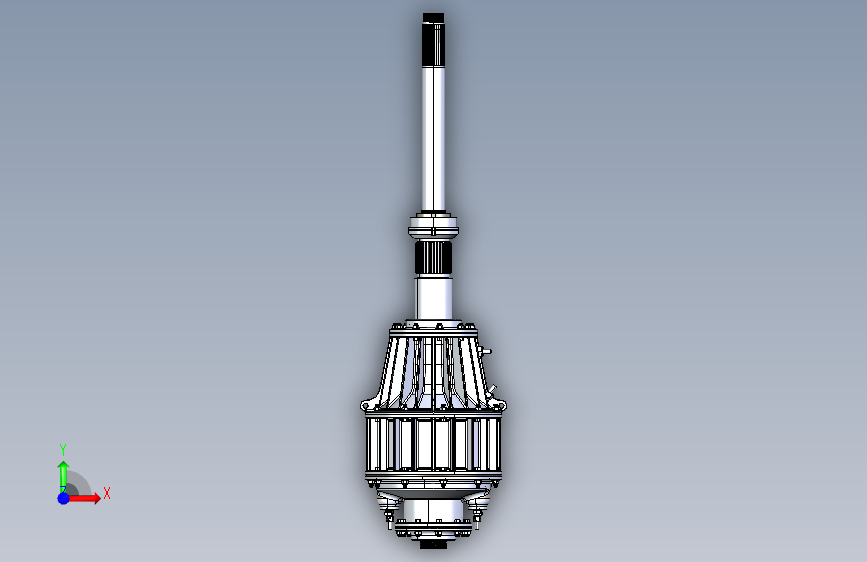 Y2404-变速箱 减速器 planetary-gearbox-of-the-coaxial-helicopter SW STP 正面视图