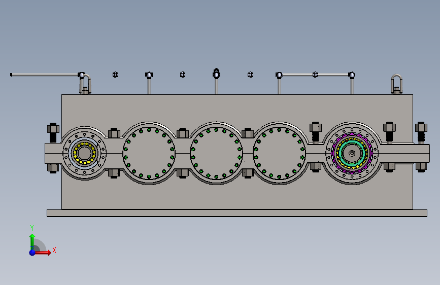 Y2489-减速器 parallel-shaft-reducer-2 X_T 正面视图