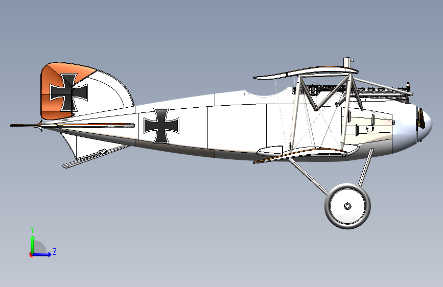 Y2575-飞机 Albatros D2 SW_SOLIDWORKS 2014_模型图纸下载 – 懒石网