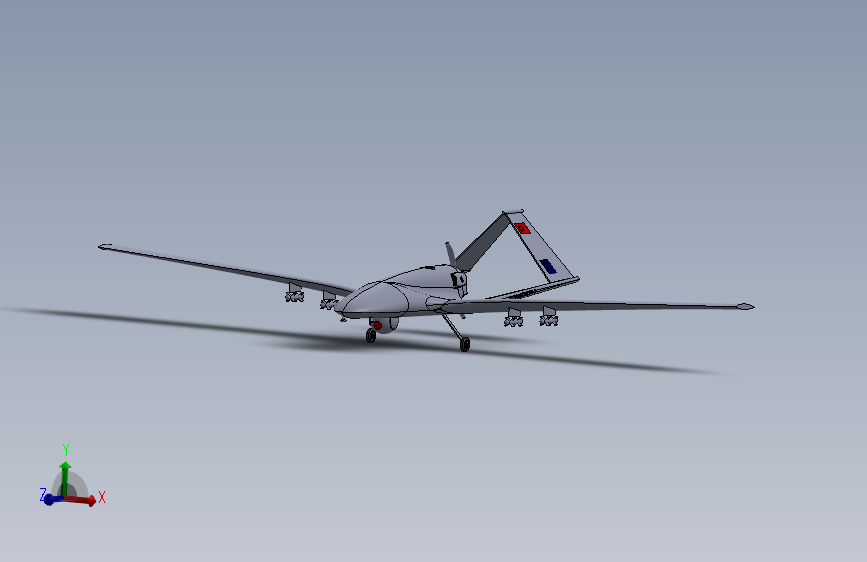 Y2582-飞机 bayraktar tb-2 无人机 SolidWorks stp STP SW