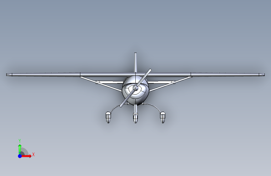 Y2592-飞机 cessna-152-assembly-1 1 STP 正面视图