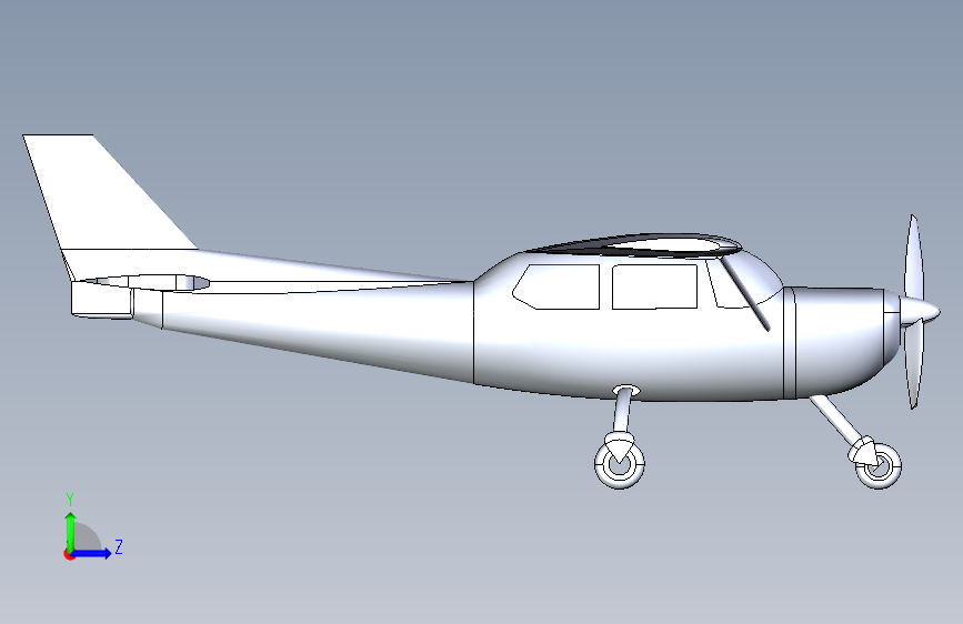 Y2592-飞机 cessna-152-assembly-1 1 STP 左侧视图