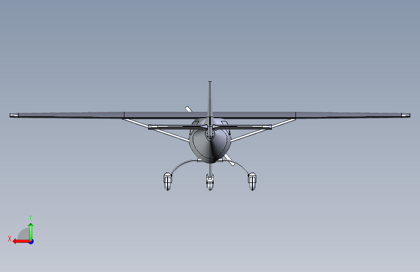 Y2592-飞机 cessna-152-assembly-1 1 STP 背面视图