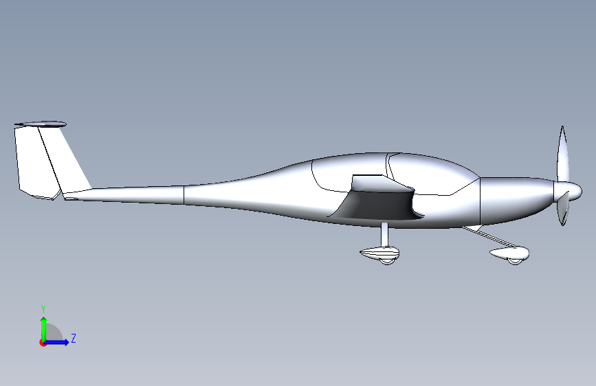 Y2601-飞机 diamond-da40-assembly-1 1 STP 左侧视图