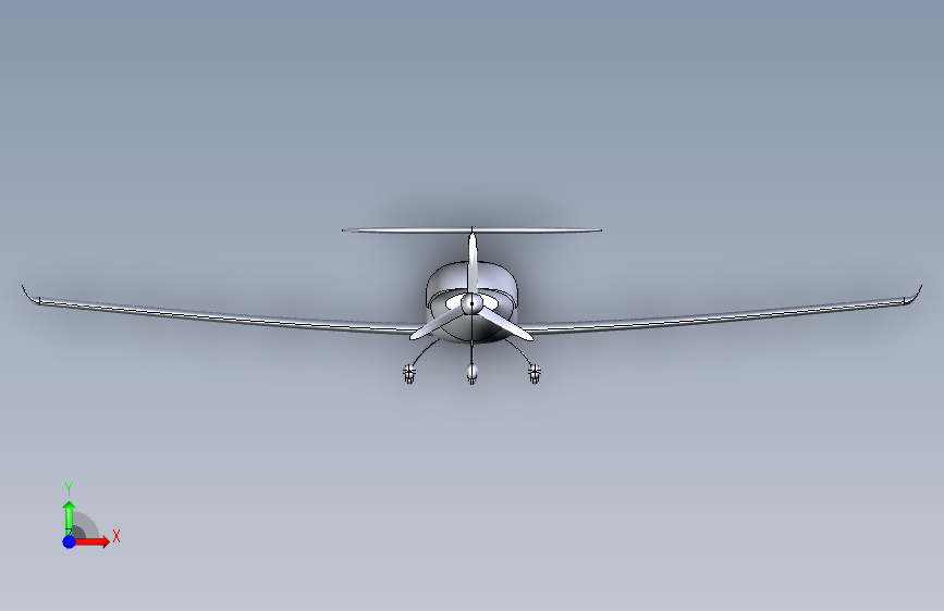 Y2601-飞机 diamond-da40-assembly-1 1 STP 正面视图