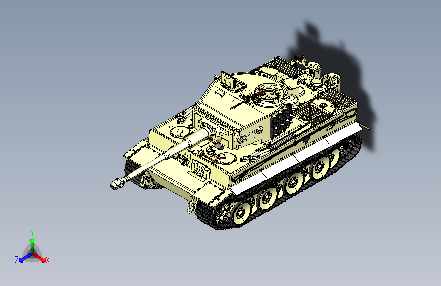 Y2852-坦克 战车 虎式 panzer vi-tiger 1:35 SolidWorks stp