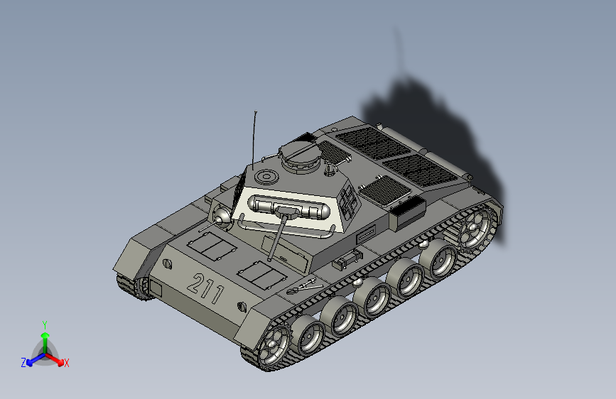 Y2857-坦克 战车 三号坦克 panzer iii a stp