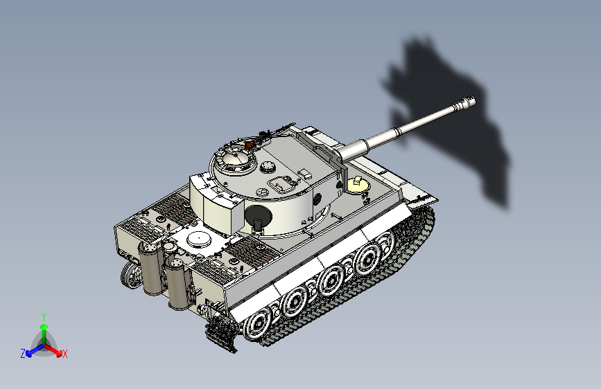 Y2851-坦克 战车 虎式 panzer vi tiger e solidworks stp