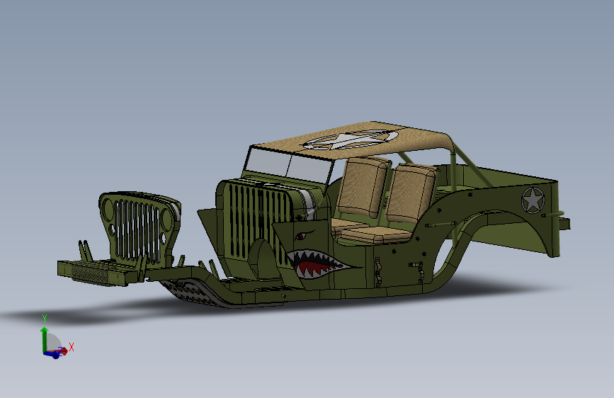 Y2894-坦克 战车 jeep-willis-hot-rod SW STP