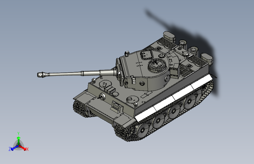 Y2945-坦克 战车 tiger-tank CREO STP