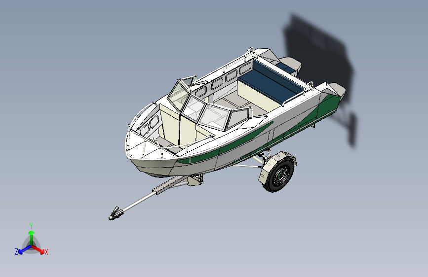 Y3334-挂车 拖车 boat-trailer-10 STP