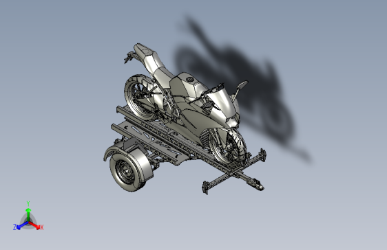 Y3432-挂车 拖车 motorcycle-trailer-5 STP