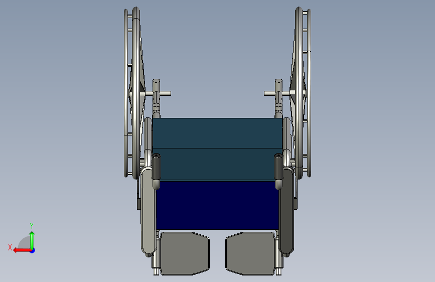 Y3917-轮椅 wheelchair--1 STP IGS 背面视图