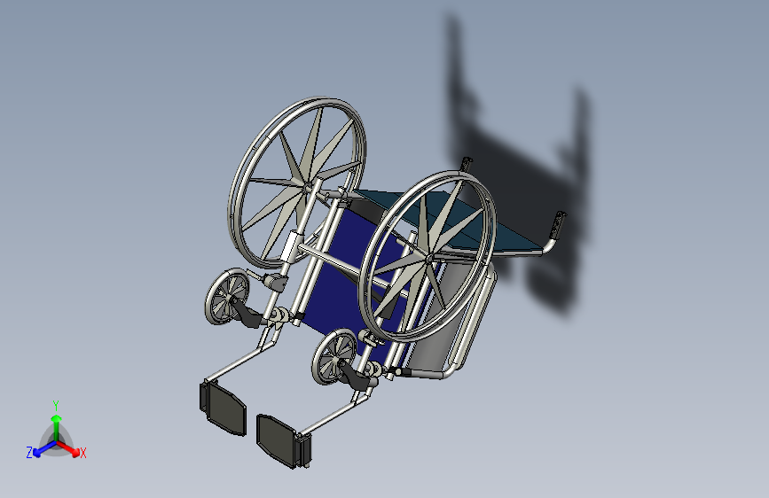 Y3917-轮椅 wheelchair--1 STP IGS 主视图