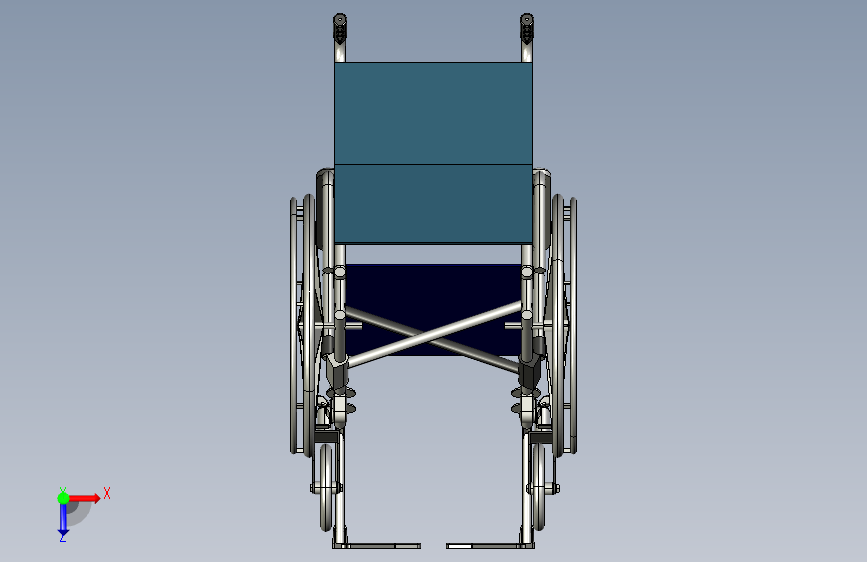 Y3917-轮椅 wheelchair--1 STP IGS 俯视图