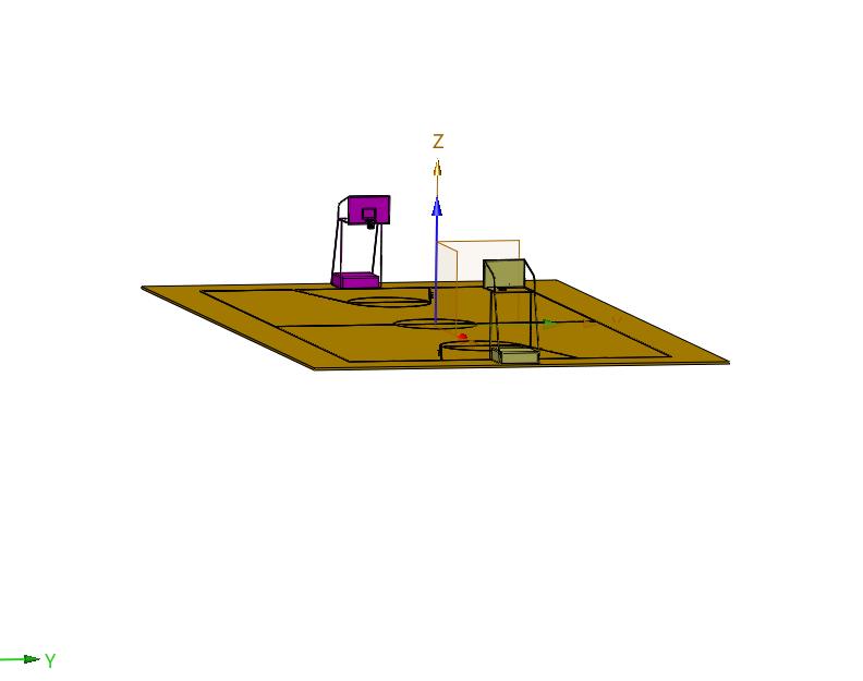 现代篮球场3d效果图