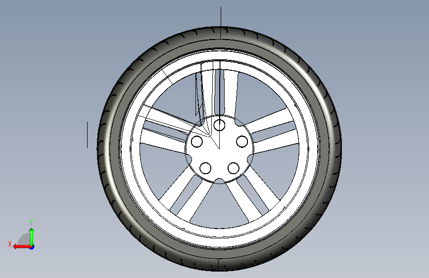 Y3980-轮毂 audi-wheel-rim IGS 背面视图