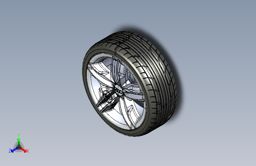 Y3980-轮毂 audi-wheel-rim IGS 主视图