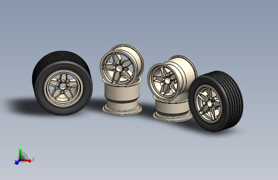 Y4007-轮毂 coffin-spoke-lancia-ferrari-wheels SW STP IGS STL