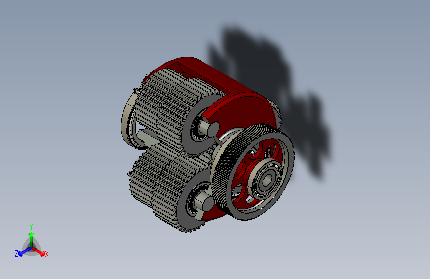 Y4085-行星齿轮减速器planetary-gearbox-crank-assembly CREO IGS X_T