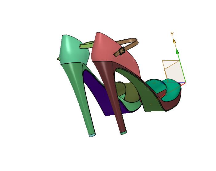 一字扣带性感时尚高跟鞋女