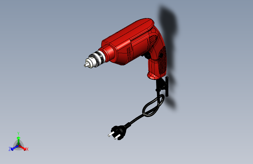 Y4148-手电钻 hand-drill-machine-2 INVENTOR STP IGS