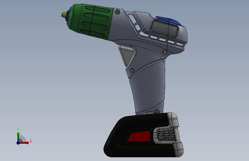 Y4179-手电钻 coordless-drill-concept SW IGS STL 正面视图