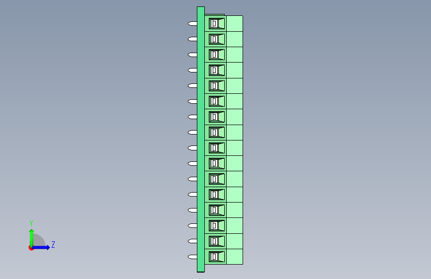 Y4406-接插件 PCB Terminal Block DEG381-3.5 STP 左侧视图