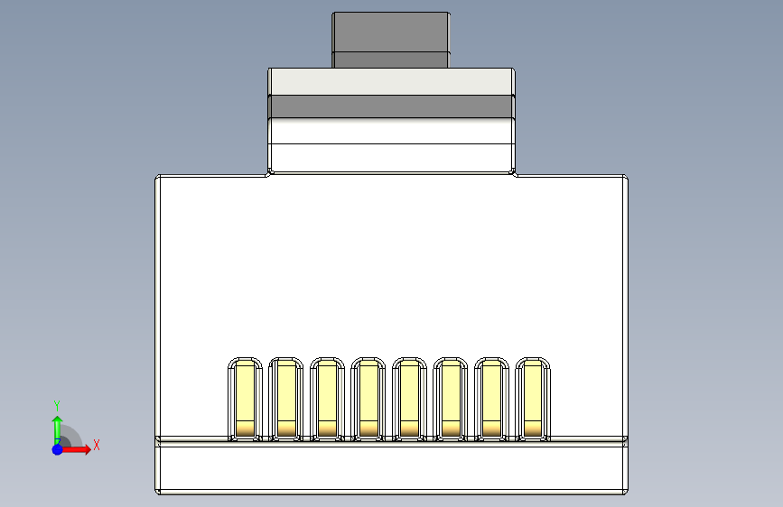 Y4410-接插件 rj45_ethernet_plug-1 5 STP IGS 正面视图