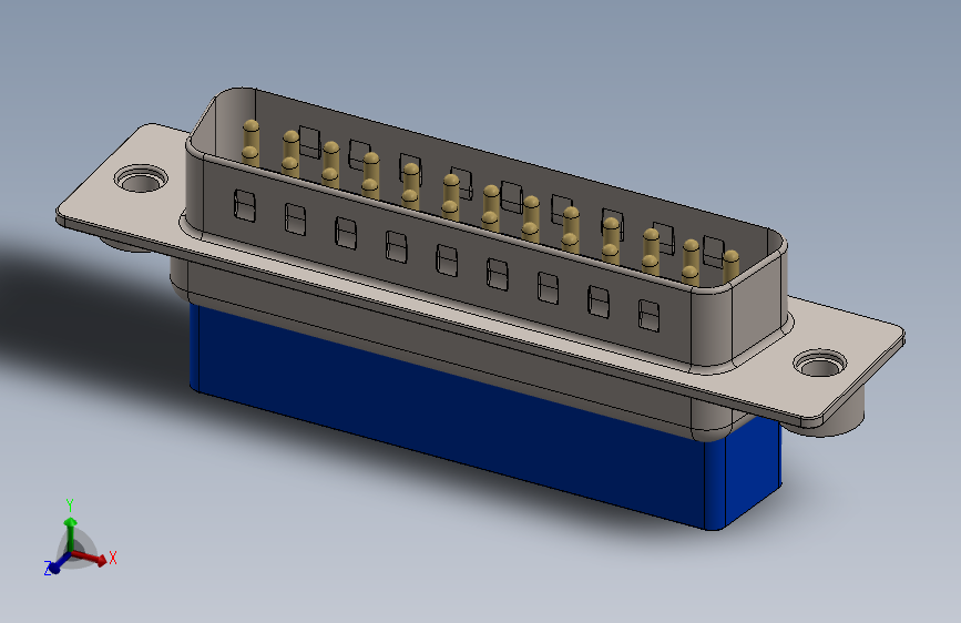 Y4486-接插件  d_sub-25pin-crimp-solidworks-step-1 1 STP SW
