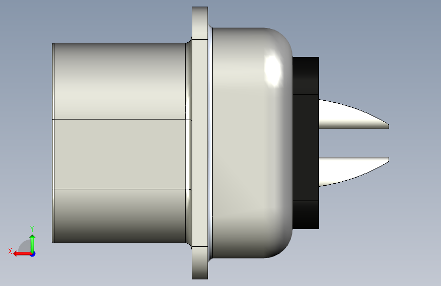 Y4519-接插件 d-sub-9-pins-male-straight-with-soldering-pins STP 背面视图