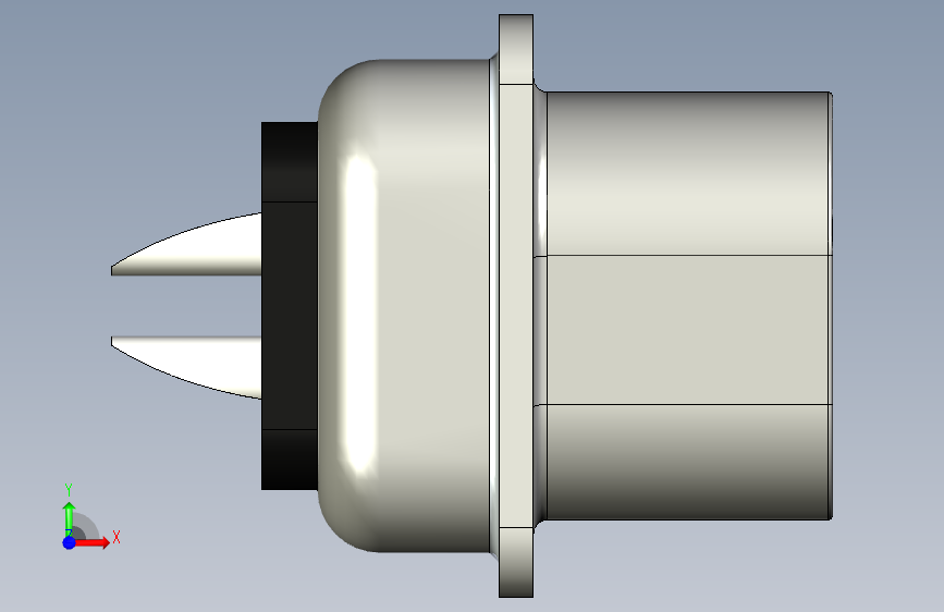 Y4519-接插件 d-sub-9-pins-male-straight-with-soldering-pins STP 正面视图