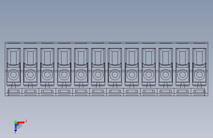 Y4527-接插件 ech350r-xxp-and-ec350v-xxp-3-5mm-green-terminal-blocks STP 俯视图