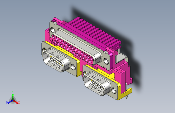 Y4540-接插件  foxconn-dsub-connector-combo-25pin-9pin-2-1 7 STP IGS