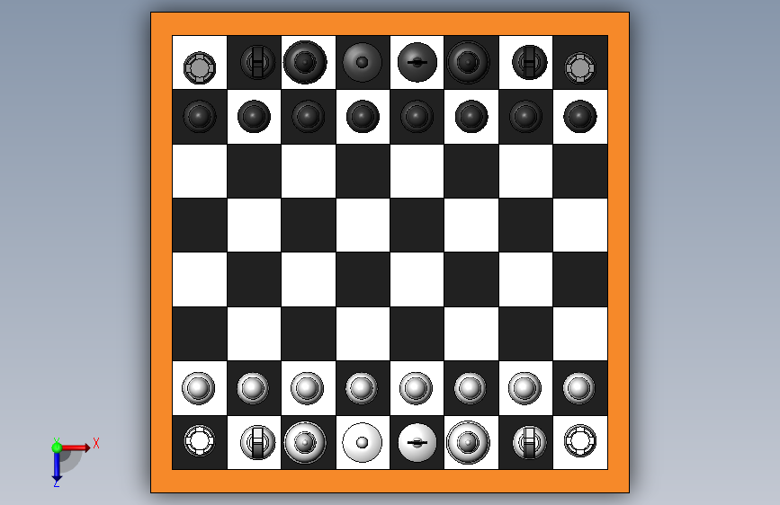 棋盘和棋子 俯视图