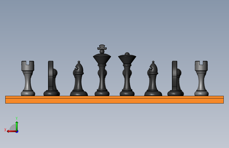 棋盘和棋子 背面视图