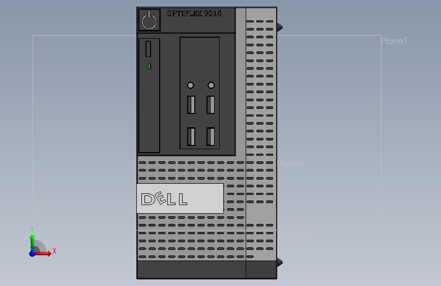 Y5024-笔记本 电脑 dell-optiplex-9010 机箱 SW STP STL 正面视图