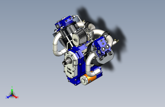 Y5469-VTwin V型双缸发动机模型3D图纸 Solidworks设计 附STEP IGS