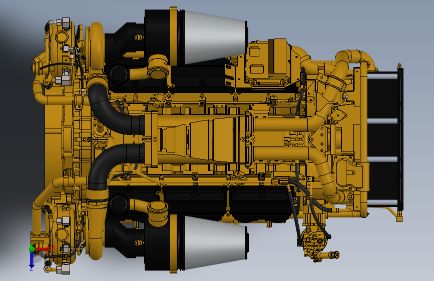 Y5502-柴油发动机 caterpillar-c32-acert-engine SW X_B 俯视图