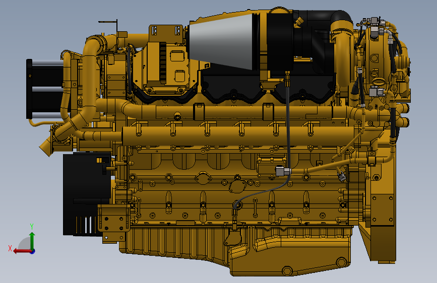 Y5502-柴油发动机 caterpillar-c32-acert-engine SW X_B 背面视图