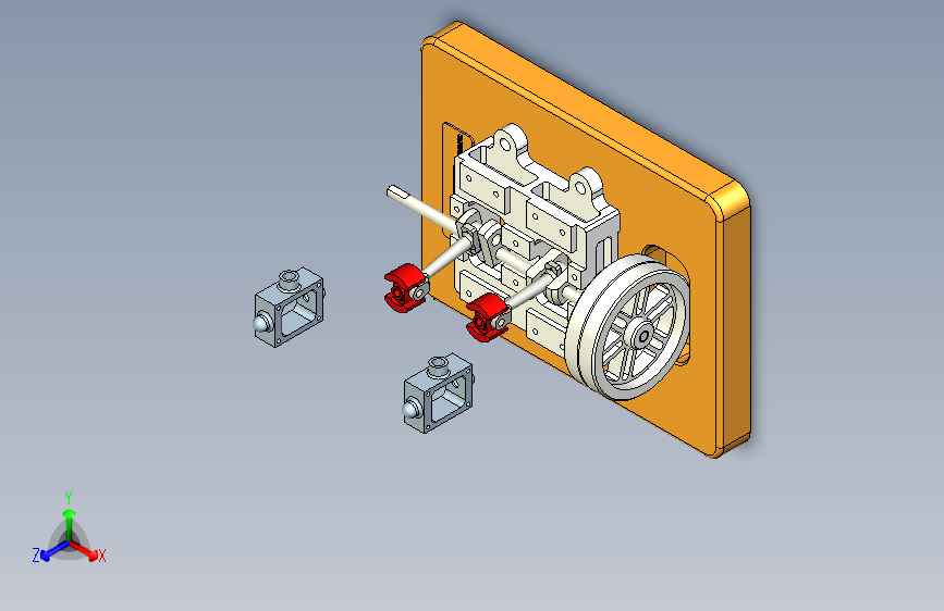 Y5539-垂直双缸蒸汽发动机3D图纸