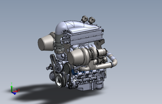 Y5537-超跑发动机 SolidWorks stp