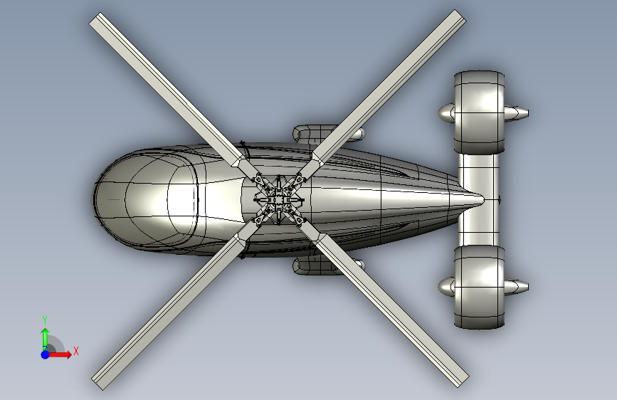 Y5895-直升机 avx-helicopter STP 正面视图