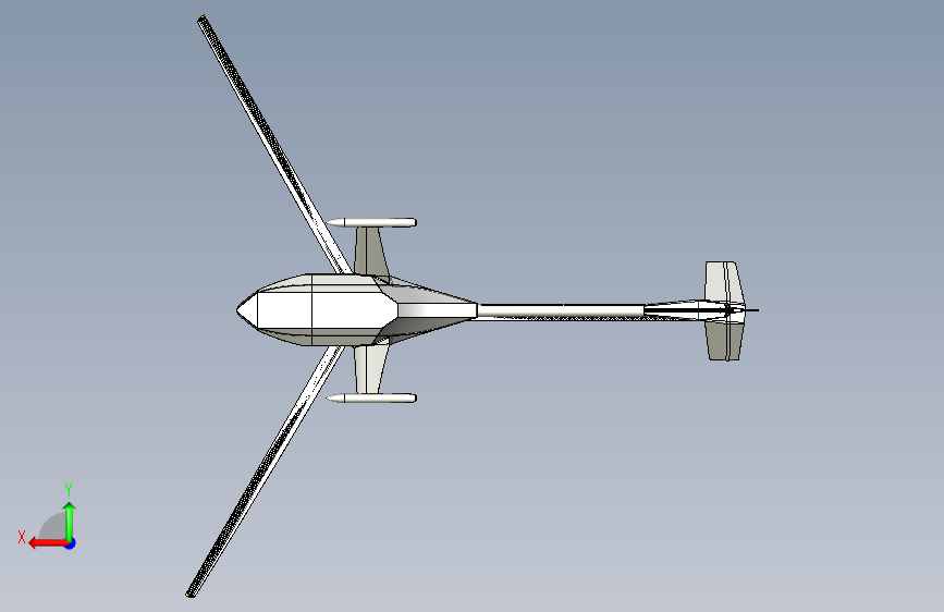 Y5904-直升机 Dragon UAV helicopter SW 背面视图