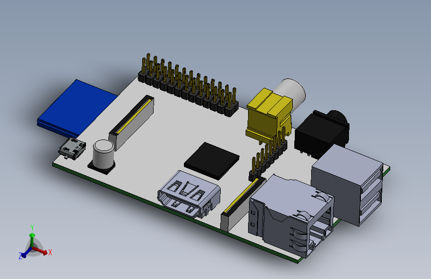 Y6692-树莓派 raspberry-pi-a SW STP_SOLIDWORKS 2011_模型图纸下载 – 懒石网