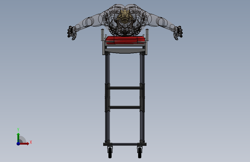Y6729-骨骼 spine-fixator SW IGS STP STL X_T 正面视图
