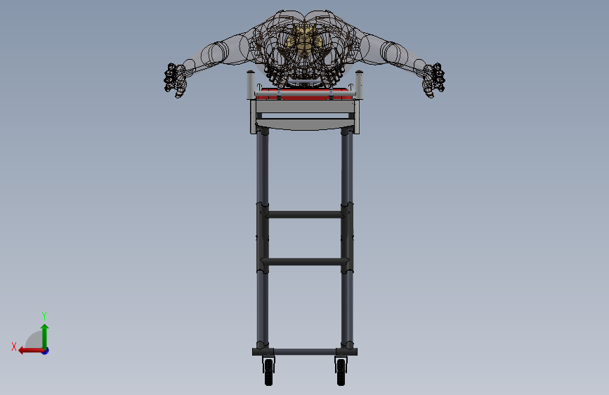 Y6729-骨骼 spine-fixator SW IGS STP STL X_T 背面视图