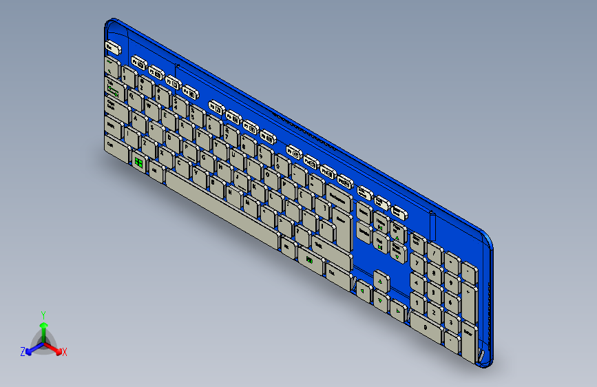 Y6761-键盘 logitech-washable-keyboard INVENTOR_Inventor_模型图纸下载 – 懒石网