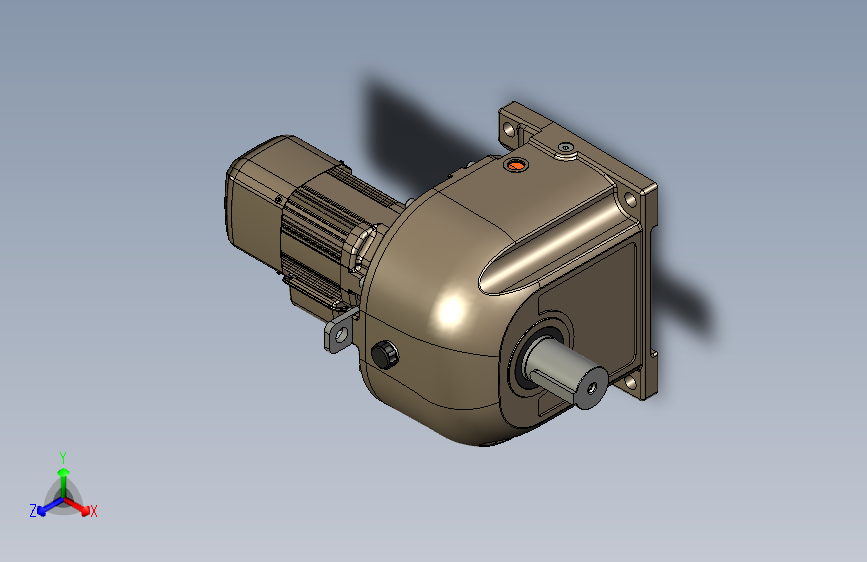 带制动器的斜齿轮电机0.4kW i=1200 GM-DB 主视图