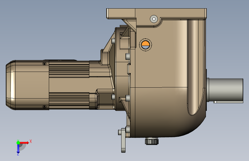 带制动器的斜齿轮电机0.4kW i=1200 GM-DB 俯视图